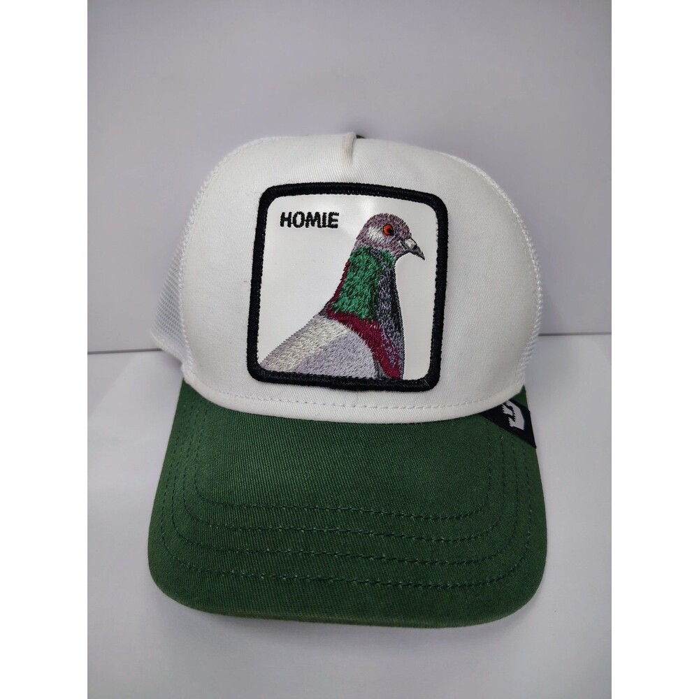 Goorin Bros The Farm Trucker Hat Homie Pigeon White Green Authentic